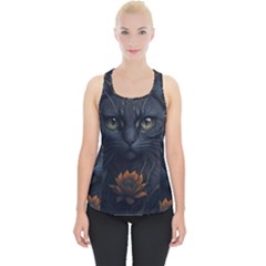 Art Cat Drawing Mammal Animal Feline Piece Up Tank Top by pakminggu