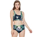 Animal Panda Forest Tree Natural Frilly Bikini Set View1