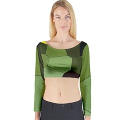 Mosaic Structure Background Tile Long Sleeve Crop Top by danenraven