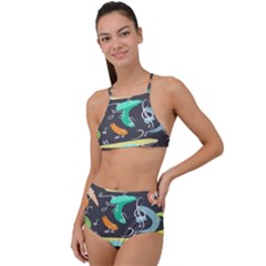 Repetition Seamless Child Sketch High Waist Tankini Set by danenraven
