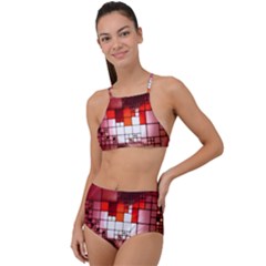 Pattern Structure Light Patterns High Waist Tankini Set by danenraven