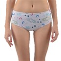 Spaceship Pattern Star Reversible Mid-Waist Bikini Bottoms View1