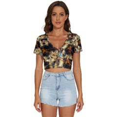 Science Fiction Background Fantasy V-neck Crop Top by danenraven