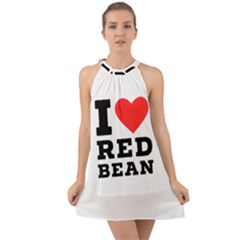 I Love Red Bean Halter Tie Back Chiffon Dress by ilovewhateva