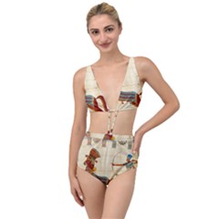 Egyptian Tutunkhamun Pharaoh Design Tied Up Two Piece Swimsuit by Mog4mog4