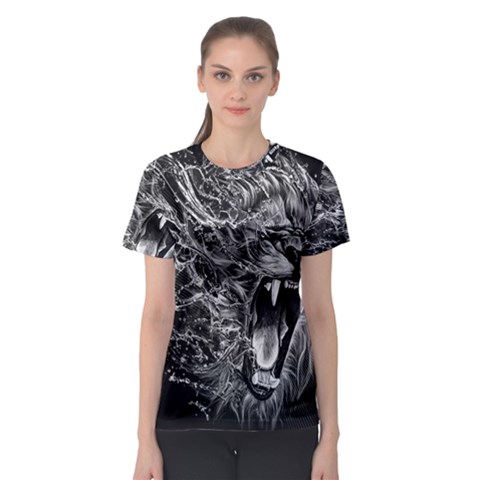 Lion Furious Abstract Desing Furious Women s Sport Mesh Tee by Mog4mog4