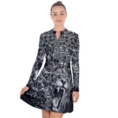 Lion Furious Abstract Desing Furious Long Sleeve Panel Dress by Mog4mog4