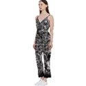 Lion Furious Abstract Desing Furious V-Neck Spaghetti Strap Tie Front Jumpsuit View2