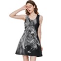 Roar Angry Male Lion Black Inside Out Racerback Dress View1