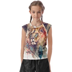 Lion Africa African Art Kids  Raglan Cap Sleeve Tee by Mog4mog4