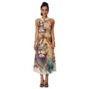 Lion Africa African Art Sleeveless Cross Front Cocktail Midi Chiffon Dress View1