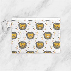 Lion Heads Pattern Design Doodle Canvas Cosmetic Bag (medium) by Mog4mog4