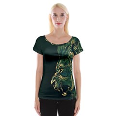 Angry Male Lion Cap Sleeve Top by Mog4mog4