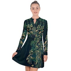 Angry Male Lion Long Sleeve Panel Dress by Mog4mog4