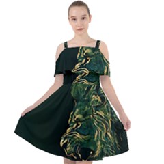 Angry Male Lion Cut Out Shoulders Chiffon Dress by Mog4mog4