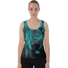 Angry Male Lion Predator Carnivore Velvet Tank Top by Mog4mog4