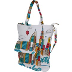 Burj Khalifa Skyline Clip Art Drawing Comic World Shoulder Tote Bag by Mog4mog4