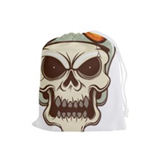 Motorcycle Helmet Skull Clip Art Cranial Skeleton Drawstring Pouch (large) by Mog4mog4