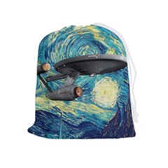 Star Starship The Starry Night Van Gogh Drawstring Pouch (xl) by Mog4mog4