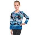 Orca Wave Water Underwater Kids  Long Mesh Tee View1