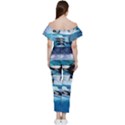Orca Wave Water Underwater Off Shoulder Ruffle Top Jumpsuit View4