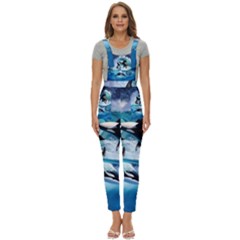 Orca Wave Water Underwater Women s Pinafore Overalls Jumpsuit by Mog4mog4