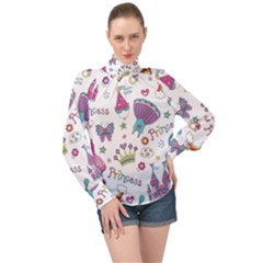 Princess Element Background Material High Neck Long Sleeve Chiffon Top by Bakwanart