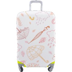 Weather Umbrella Rain Cloud Seamless Doodle Pattern Luggage Cover (large) by Bakwanart
