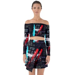 Stay Alive Off Shoulder Top With Skirt Set by Bakwanart