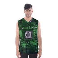 Technology Computer Chip Electronics Industry Circuit Board Men s Basketball Tank Top by Bakwanart