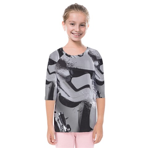 Stormtrooper Kids  Quarter Sleeve Raglan Tee by Bakwanart