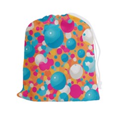 Circles Art Seamless Repeat Bright Colors Colorful Drawstring Pouch (2xl) by 99art