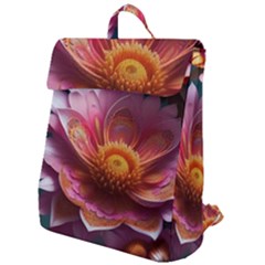 Pink Flowers Petals Blossoms Blooms Art Flap Top Backpack by 99art