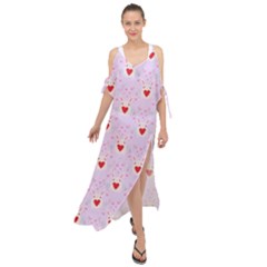 Easter Easter Bunny Hearts Seamless Tile Cute Maxi Chiffon Cover Up Dress by 99art