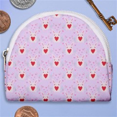 Easter Easter Bunny Hearts Seamless Tile Cute Horseshoe Style Canvas Pouch by 99art