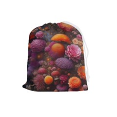 Flowers Blossoms Petals Blooms Drawstring Pouch (large) by 99art