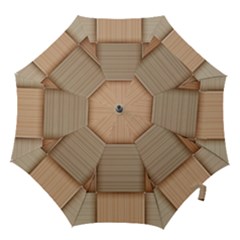 Wooden Wickerwork Texture Square Pattern Hook Handle Umbrellas (small) by 99art