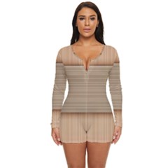 Wooden Wickerwork Texture Square Pattern Long Sleeve Boyleg Swimsuit by 99art