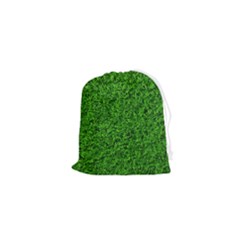 Green Grass Texture Summer Drawstring Pouch (xs) by 99art