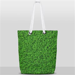Green Grass Texture Summer Full Print Rope Handle Tote (small) by 99art