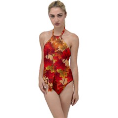 Wallpaper Background Autumn Fall Go With The Flow One Piece Swimsuit by Vaneshart