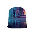 Digital Art Artwork Illustration Vector Buiding City Drawstring Pouch (Large) View1
