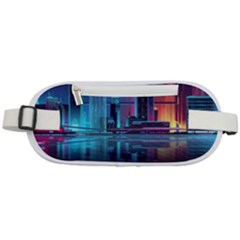 Digital Art Artwork Illustration Vector Buiding City Rounded Waist Pouch by 99art