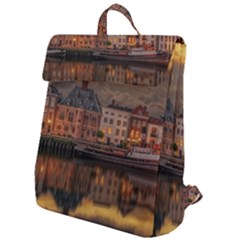 Old Port Of Maasslui Netherlands Flap Top Backpack by 99art