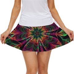 Multicolored Flower Mandala Wallpaper Kaleidoscope Pattern Women s Skort by 99art