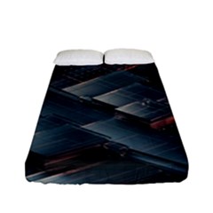 Architectural Design Abstract 3d Neon Glow Industry Fitted Sheet (full/ Double Size) by 99art
