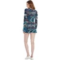 Graffiti Art Psychedelic Art Graphic Design Modern Art Velvet Wrap Crop Top and Shorts Set View2