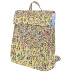 Waldo Cartoon Where s Wally Water Sky Sea Day Nature Flap Top Backpack by 99art