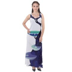 Tree-mushrooms-art-trunk-artwork Sleeveless Velour Maxi Dress by 99art