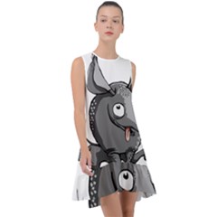 Animal-armadillo-armored-ball- Frill Swing Dress by 99art
